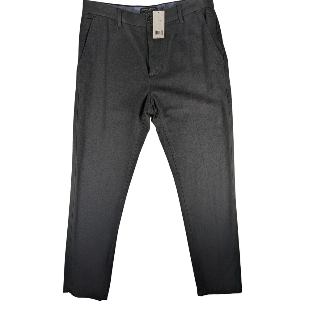 Banana Republic Kentfield Pant Mens 32x34‎ Gray Dress Casual Chino Trousers